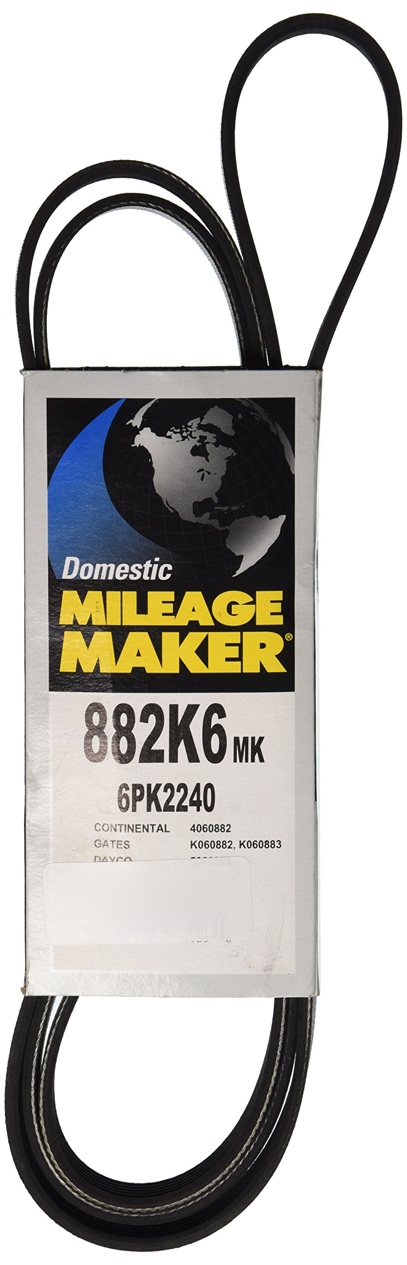 Continental 882K6MK Mileage Maker V-Ribbed Belt - High-Performance Serpentine Belt for Cars & Trucks | Durable & Long-Lasting | Ideal for Daily Commuting & Highway Driving