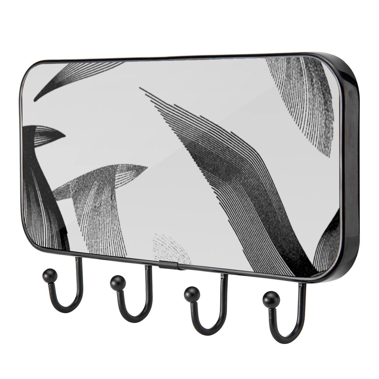 GIAPB Adhesive Wall Hooks - Strong Self Adhesive Hanging Hooks for Home & Office Organization - Abstract Striped Bird Design - Perfect for Hanging Keys, Towels, Decorations & Small Items