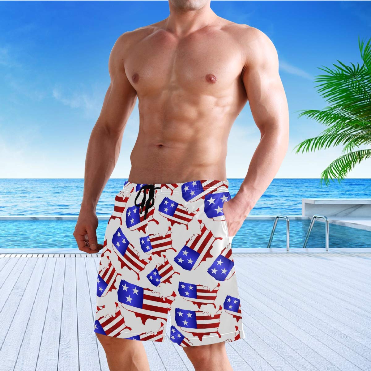 Visesunny Men's Quick Dry Swim Shorts - Lightweight Beach Board Shorts for Swimming, Running & Sports | Perfect for Summer Vacation, Pool Party & Outdoor Activities