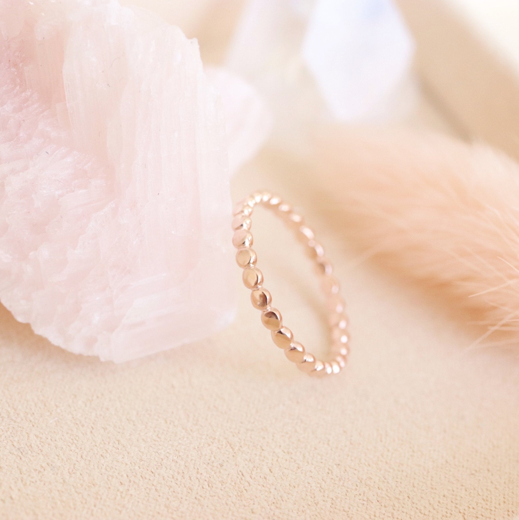 POISE Thin Disk Band Ring in Rose Gold - Elegant Stackable Jewelry for Everyday Wear & Special Occasions