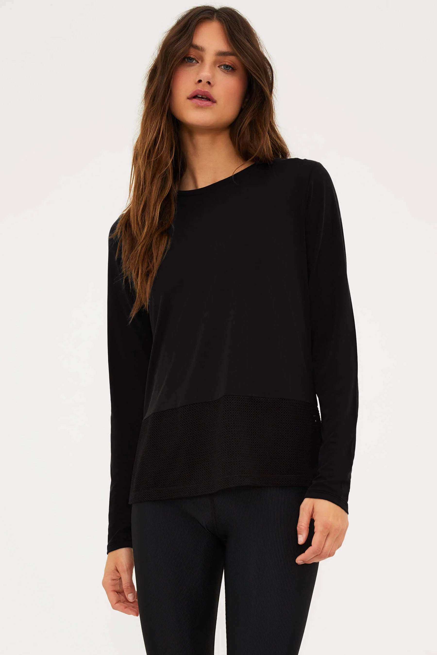 Beach Riot Women's Kennedy Long Sleeve T-Shirt - Black | Soft Stretchy Fabric | Perfect for Beach Cover-Up, Yoga & Casual Outfits