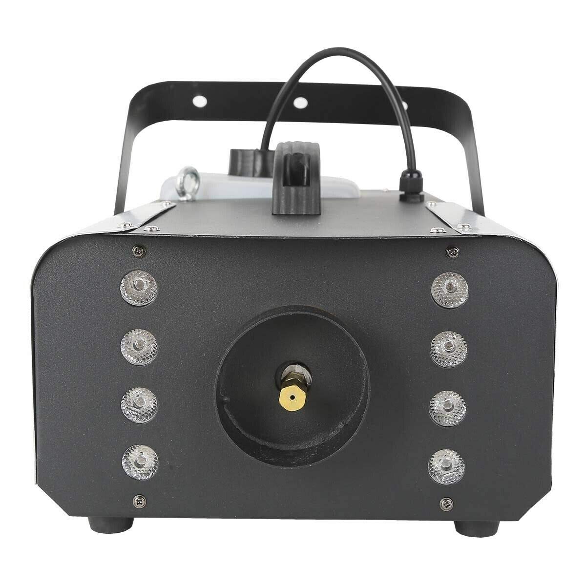 1500W Halloween Smoke Fog Machine with RGB LED Lights & Remote Control - 3-in-1 DJ Stage Fogger for Halloween Parties, Concerts, and Theater Performances