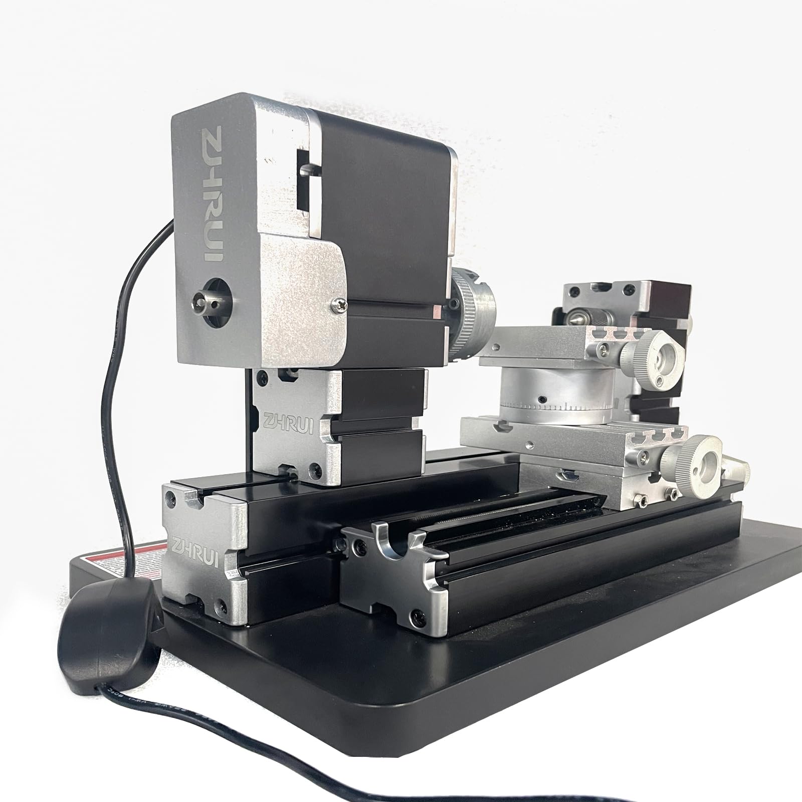 60W High Power Mini Metal 4-Axis Rotary Lathe Machine with Base, 12000 RPM for Wood, Soft Metals, Plexiglass & Plastic - Perfect for DIY Projects, Jewelry Making, and Small Workshop Metalworking