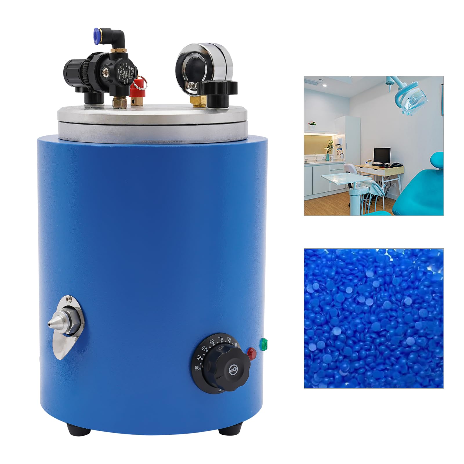 2.2L 110V 500W Wax Injection Machine with Double Nozzle & Adjustable Temperature (30℃-110℃) - Professional Jewelry Wax Casting Equipment for Rings, Bracelets & Dental Appliances - Perfect for Jewelry Making, Wax Modeling & Small Batch Production