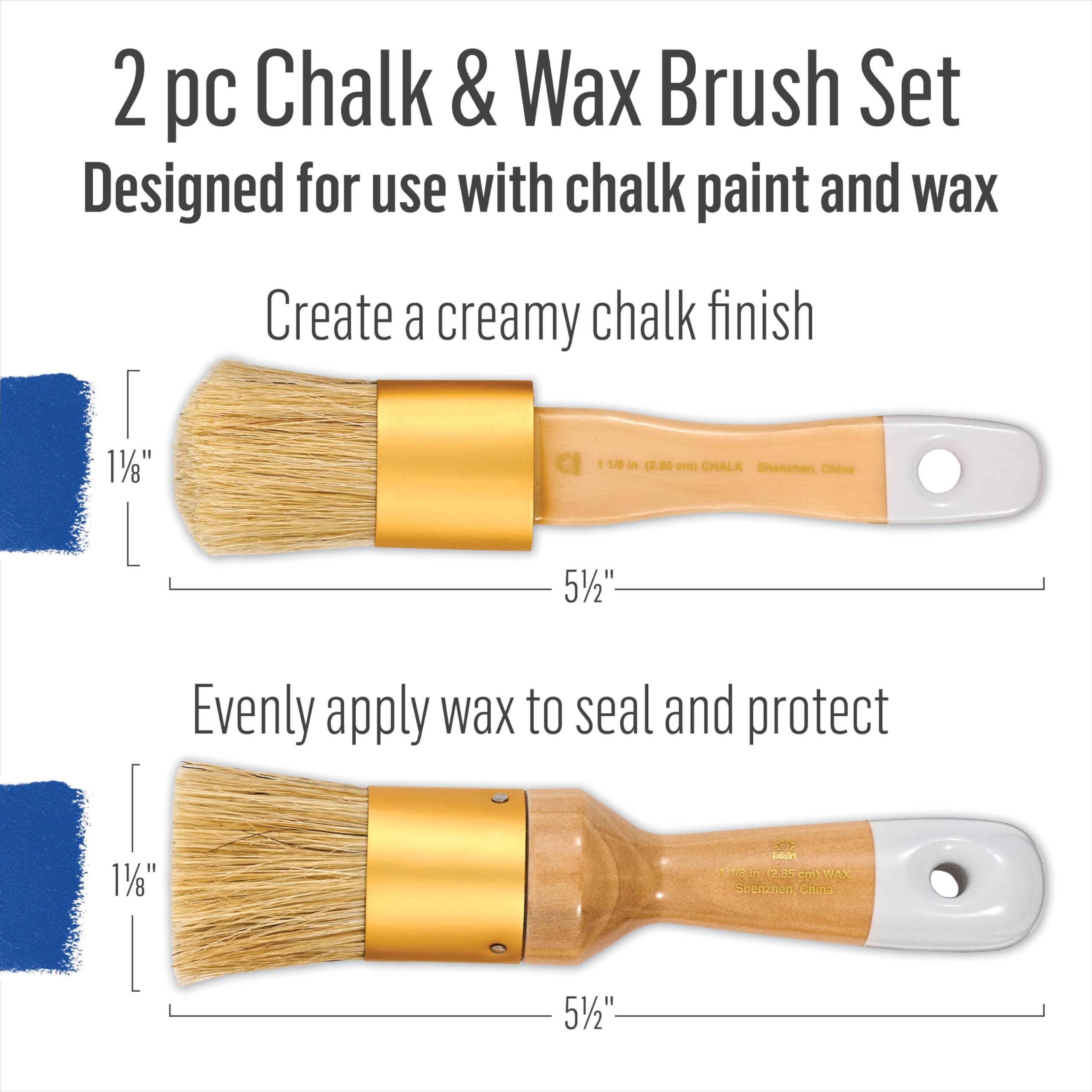 FolkArt Chalk & Wax Brushes for Home Decor DIY