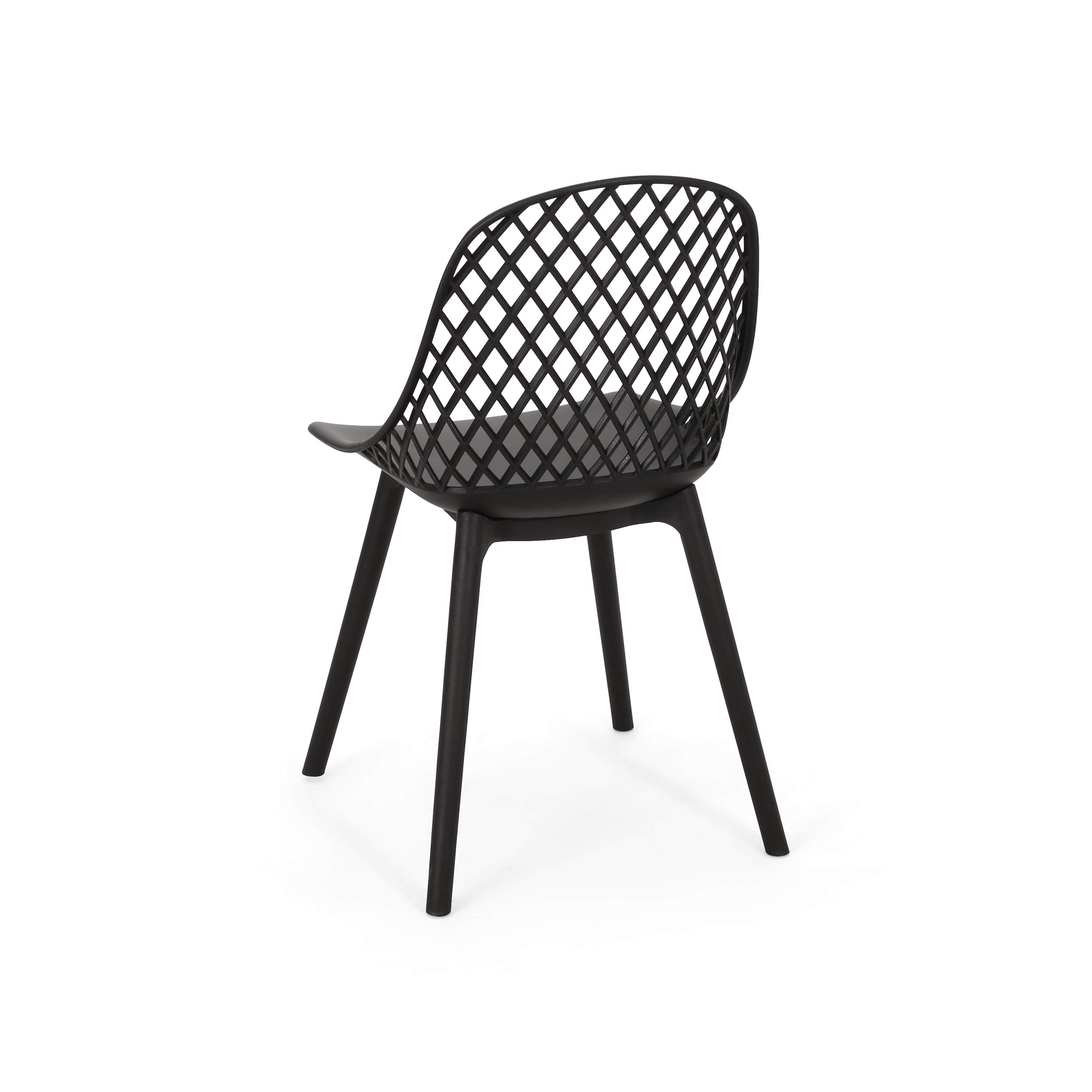 Christopher Knight Home Delora Outdoor Dining Chairs (Set of 4) - Black Patio Furniture for Garden, Backyard, Poolside & Restaurant Use