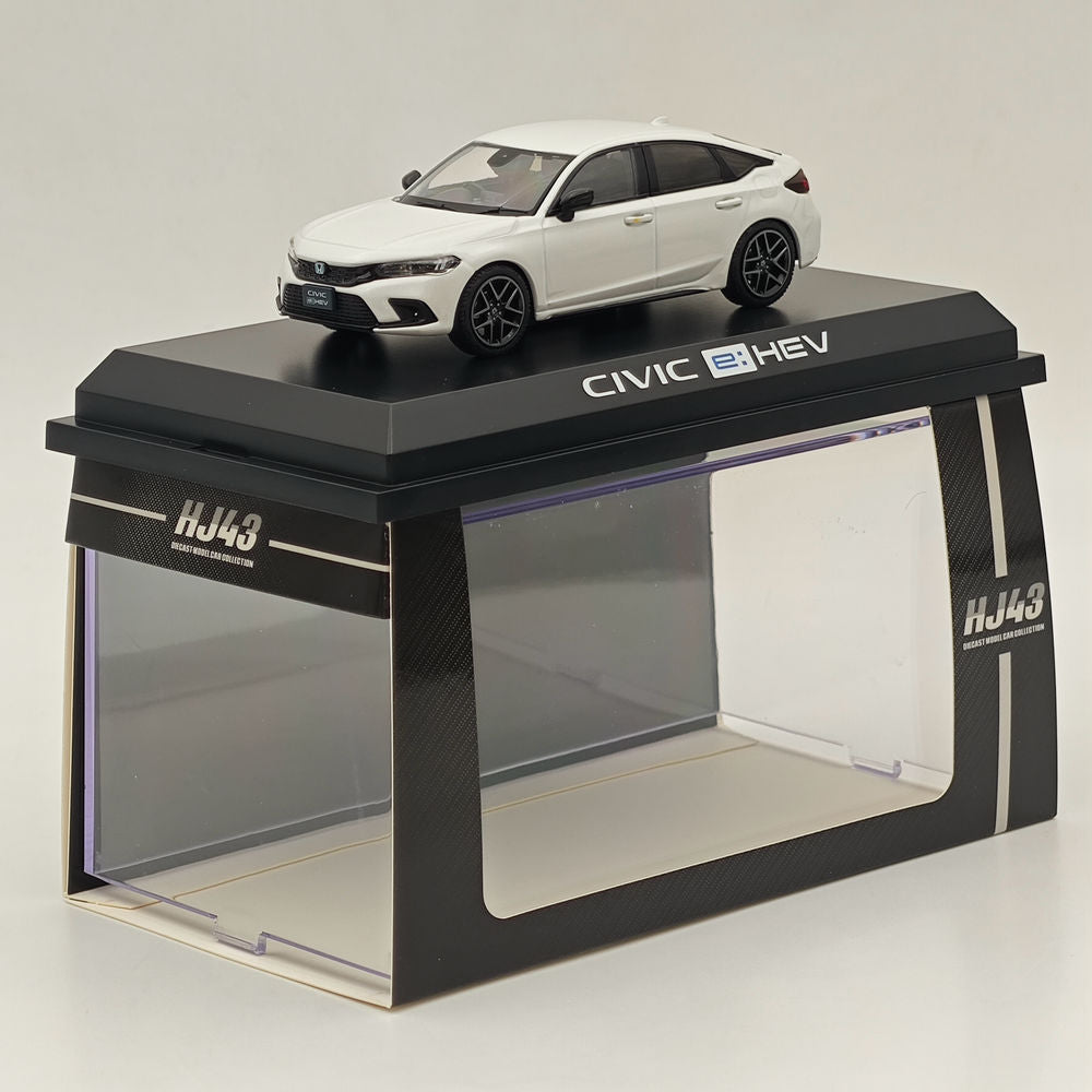 1/43 Scale Honda Civic (FL4) e:HEV Platinum White Diecast Model Car - Hobby Japan HJ433003W - Perfect for Collectors, Display & Racing Enthusiasts