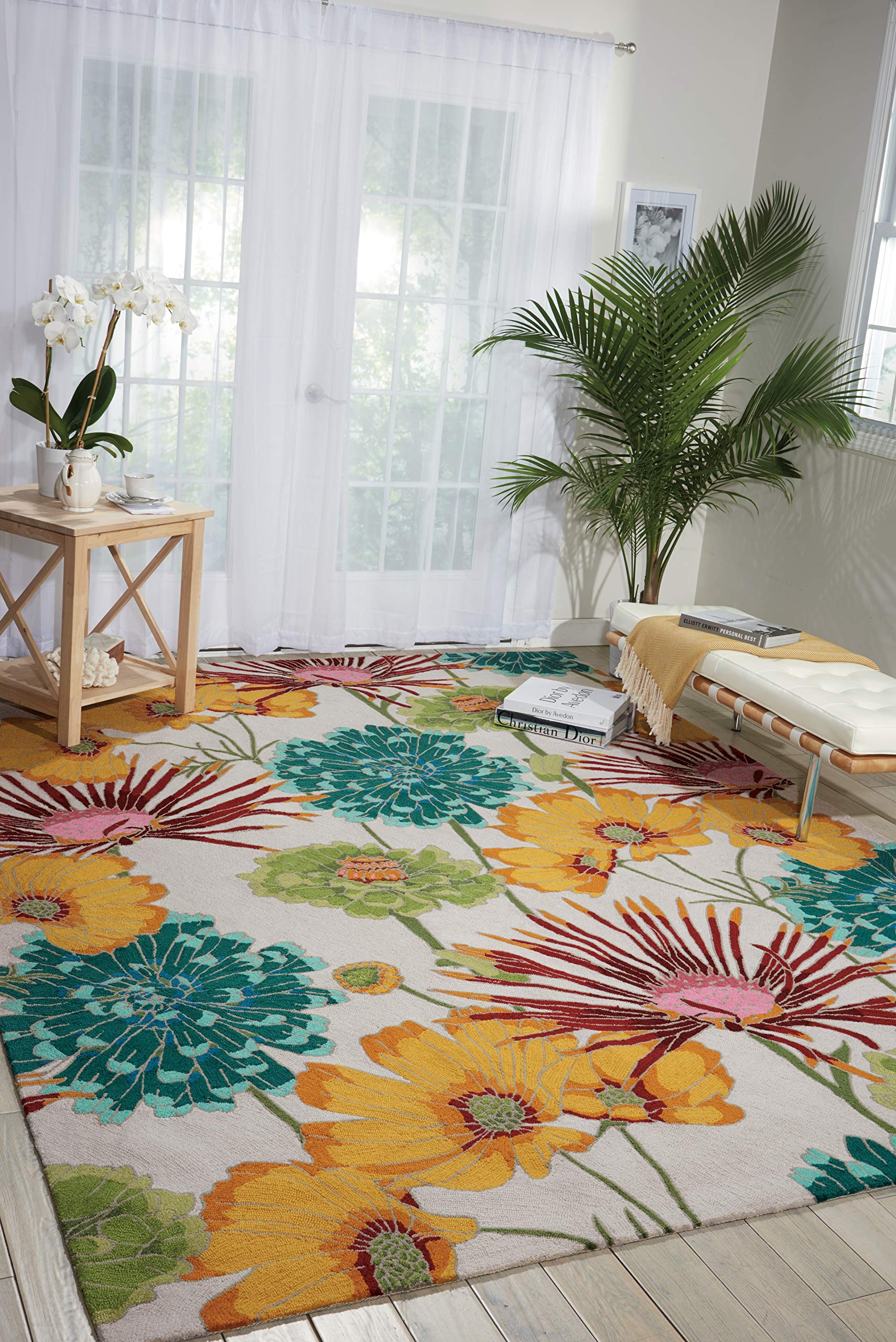 Nourison Fantasy Floral Ivory 5' x 7'6