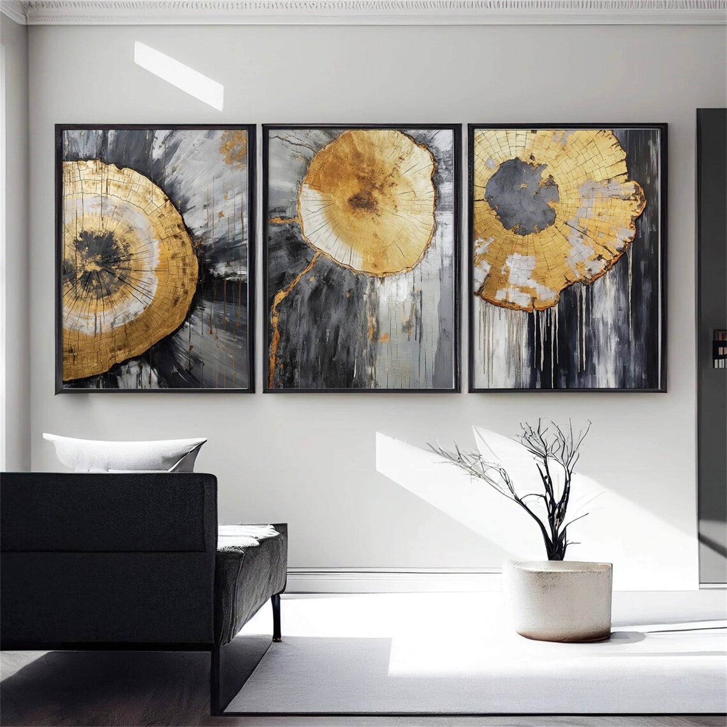 Abstract Painting Set of 3 - Modern Wall Art Canvas Prints for Living Room, Bedroom & Office Decor #AB207 | Perfect for Home Styling & Gift Giving