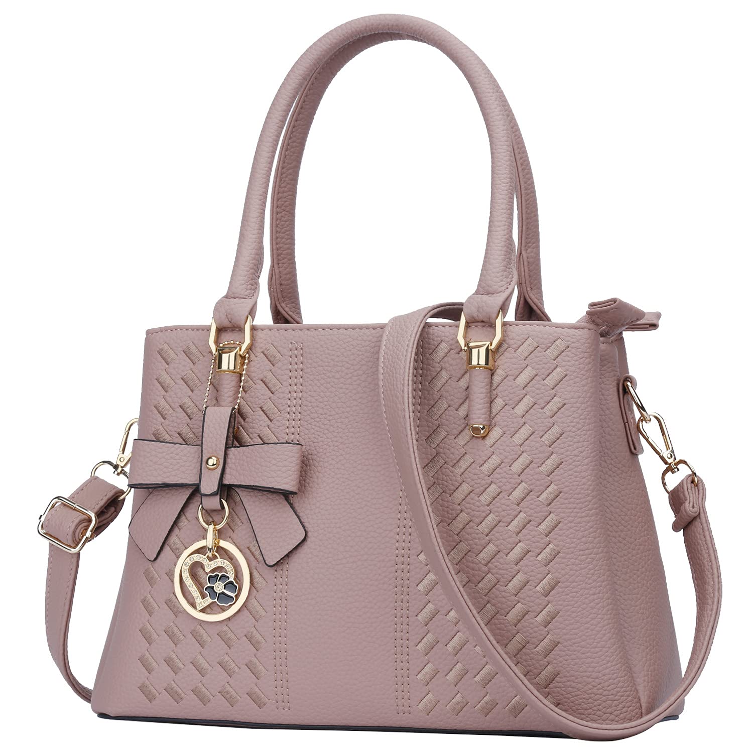 KKXIU Women's Leather Crossbody Bag with Zipper Pockets - Stylish Satchel Shoulder Handbag for Work, Travel & Everyday Use