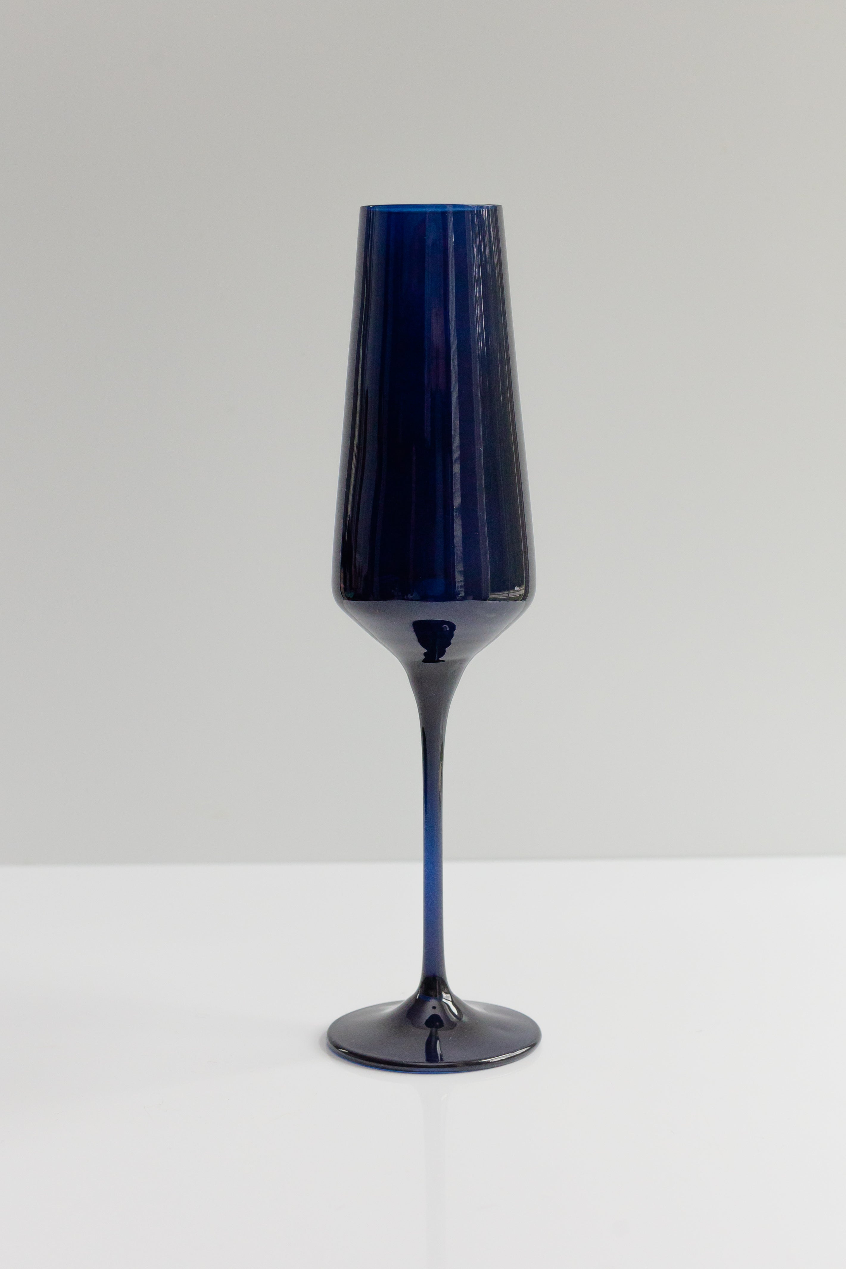 Estelle Colored Champagne Flute Set of 2 - Midnight Blue Glassware for Parties, Weddings & Celebrations | Elegant Stemware for Sparkling Wine & Cocktails