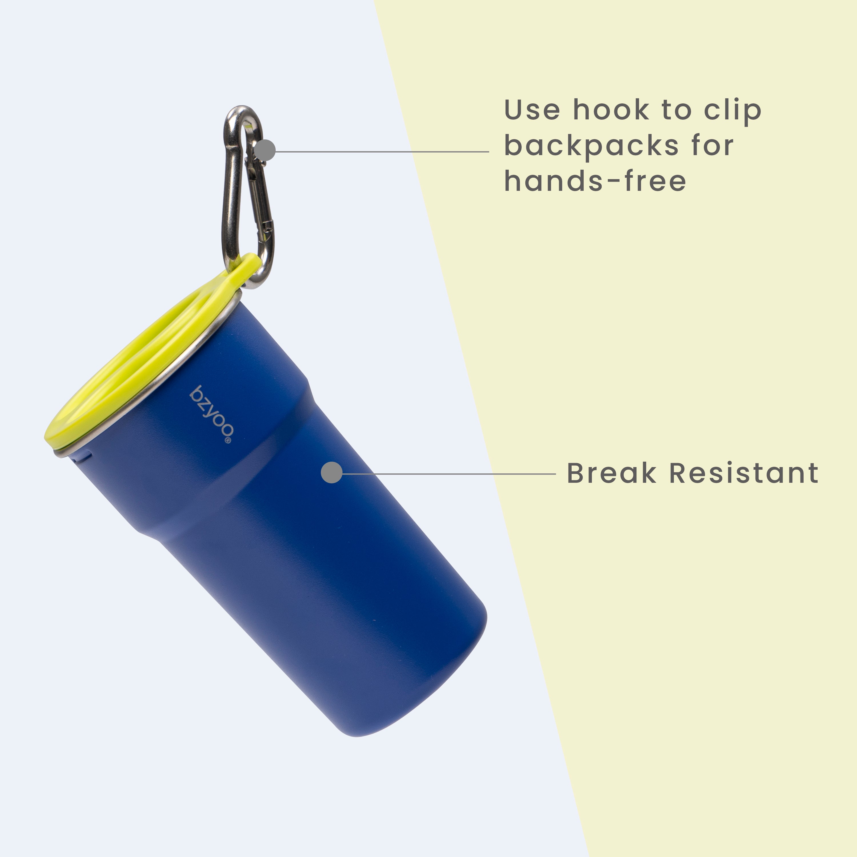 Premium Stainless Steel Camping Cup Set with Hook - 3-Piece Nesting Design, Lightweight & Durable, Perfect for Backpacking, Hiking, and Outdoor Adventures (Blue)
