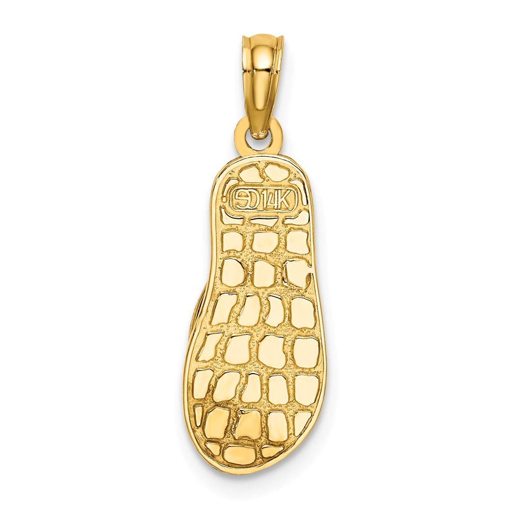 14K Yellow Gold Enamel Anchor Flip Flop Pendant Necklace - Perfect for Beach Vacation, Summer Outfits & Nautical Jewelry Gifts
