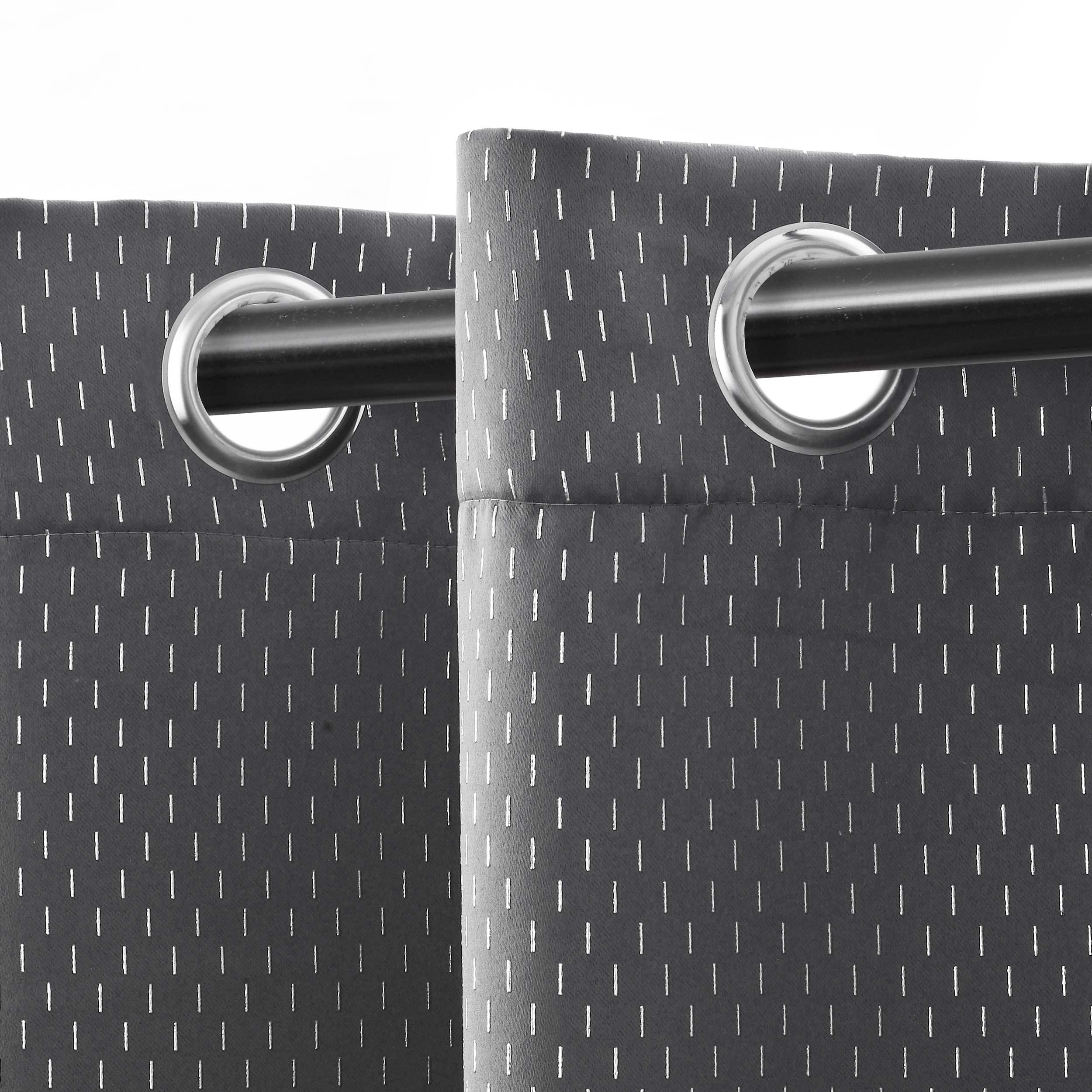 Blackout Solid Shimmer Grommet Curtain Panel Set of 2 Panels, 42 Inch Width - Perfect for Bedroom, Living Room & Home Theater Light Blocking