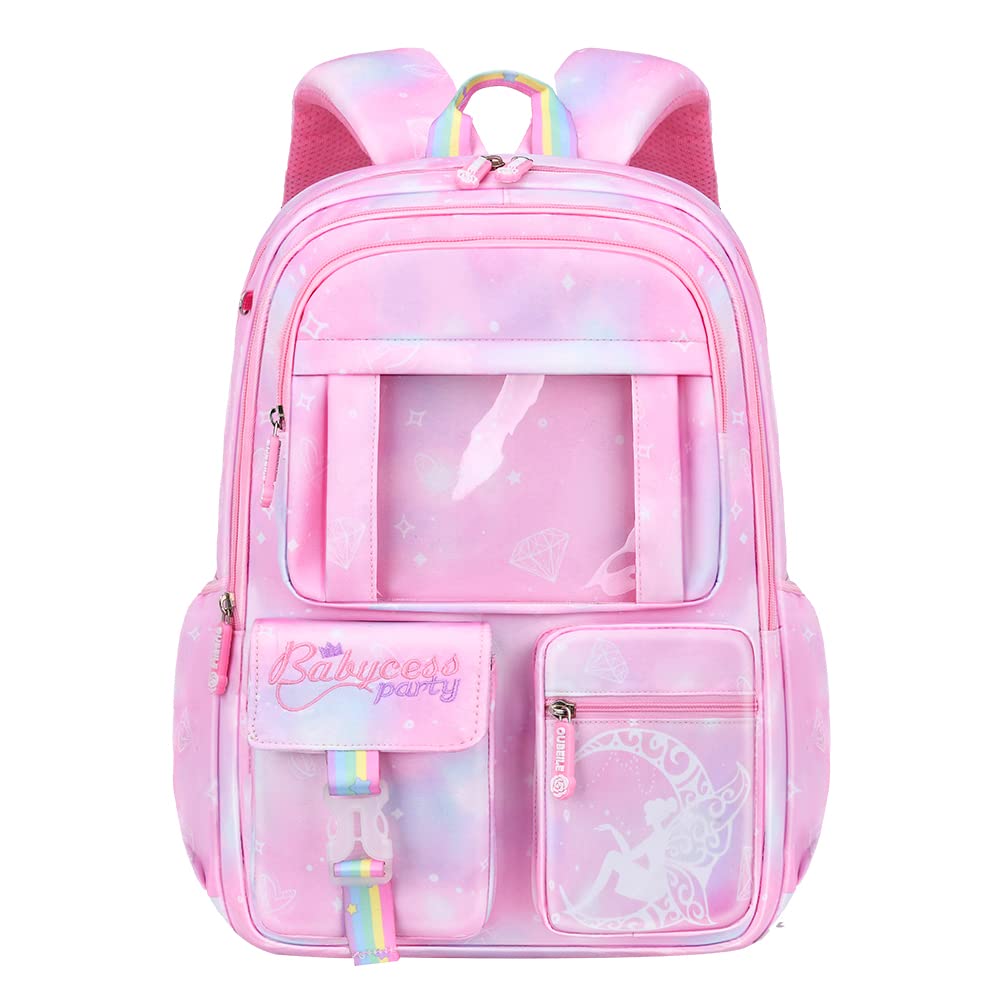 YFGBCX Cute Aesthetic Backpack for Women - Rainbow Laptop Backpack Large Capacity, Princesscore Daypack for School, Work & Travel | Durable Casual Backpack for College, Commuting & Outdoor Adventures