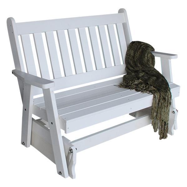 A & L Furniture Poly Traditional English Glider - Classic Rocking Chair for Nursery, Porch & Living Room - Comfortable Patio & Indoor Seating for Relaxation & Nursing