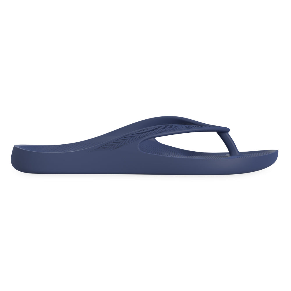 LightFeet Arch Support Flip Flops for Women & Men - Comfortable Orthopedic Sandals with Cushioning - Navy Blue - Perfect for Beach, Pool & Summer Walking