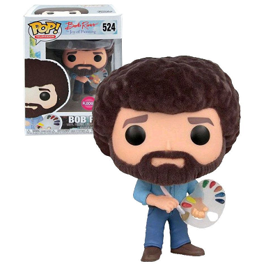 Bob Ross Pop! Vinyl Figure - Flocked Collectible with Paintbrush [Funko Pop #524] - Perfect for Home Decor, Office Display & Pop Culture Collections