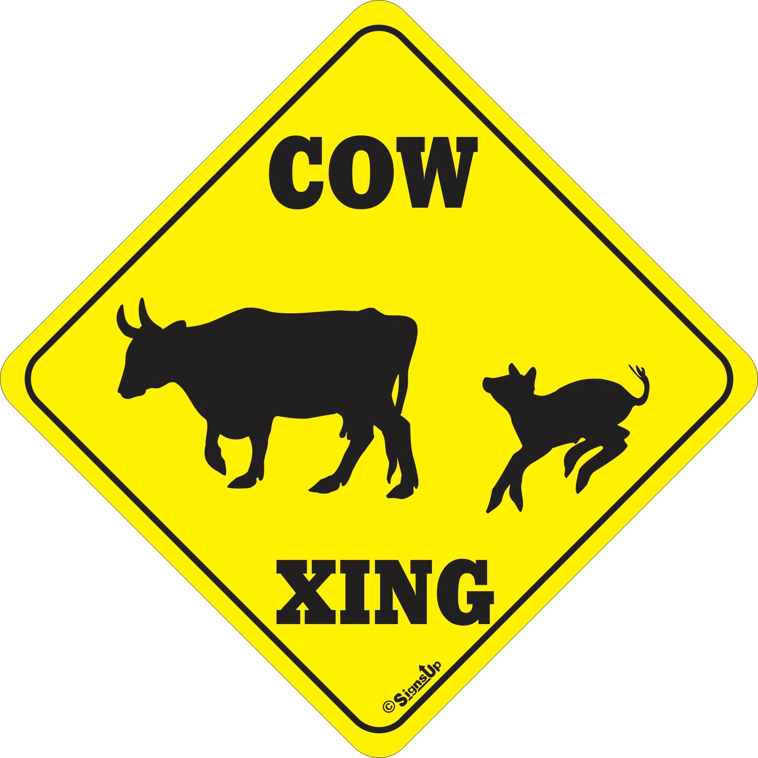 Caution Cow Crossing Sign - Reflective Farm Animal Warning Sign for Roads & Driveways - Perfect for Rural Areas, Farms & Ranch Safety