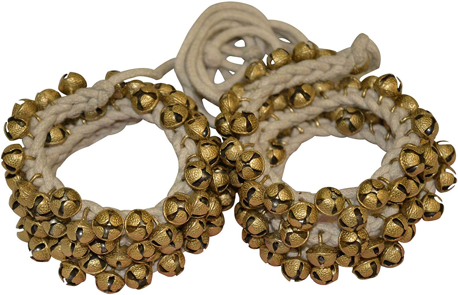 Kathak Ghungroo Anklet Pair - 100 Bells (50+50) with Cotton Cord - 12 No. Big Bells for Indian Classical Dance | Perfect for Kathak Performances, Dance Practice, and Cultural Events
