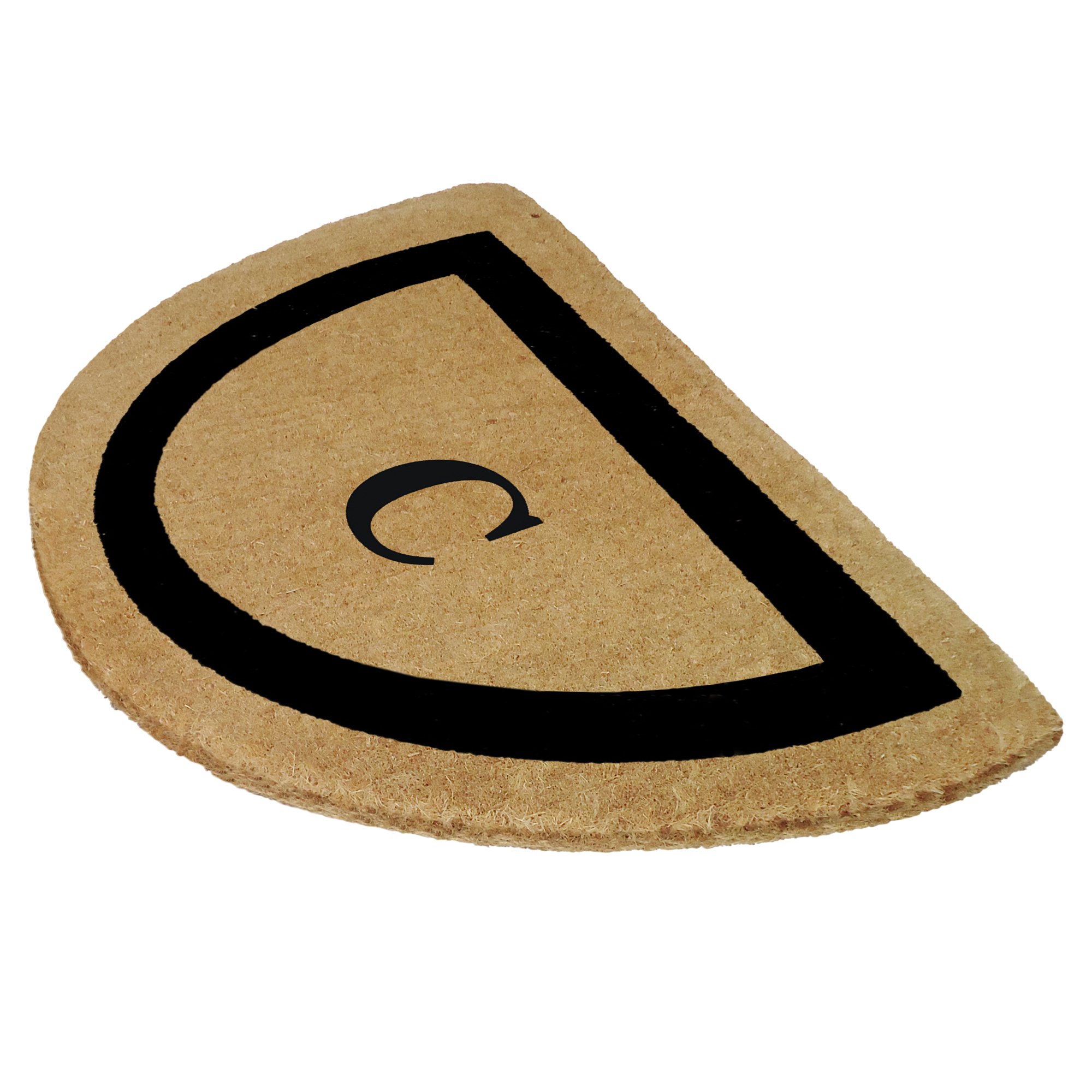 Premium Heavy Duty Coir Doormat with Black Frame - 22x36 Inch Monogrammed Welcome Mat for Front Door, Porch & Entryway - Durable Half Round Design for Home & Office Use