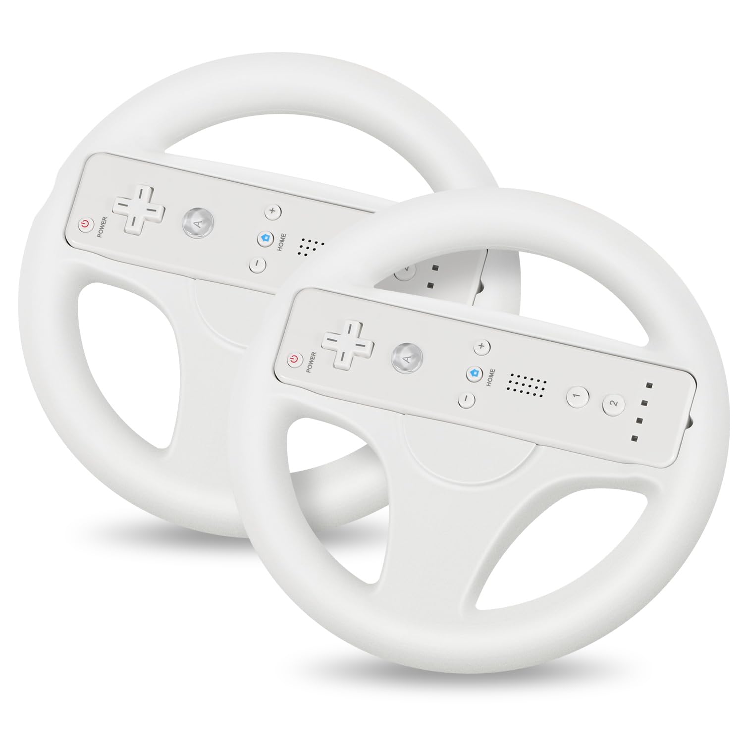 2-Pack Nintendo Wii & Wii U Steering Wheel Controller - Compatible with Wii Remote for Mario Kart & Racing Games - Perfect for Family Game Nights & Multiplayer Racing Fun