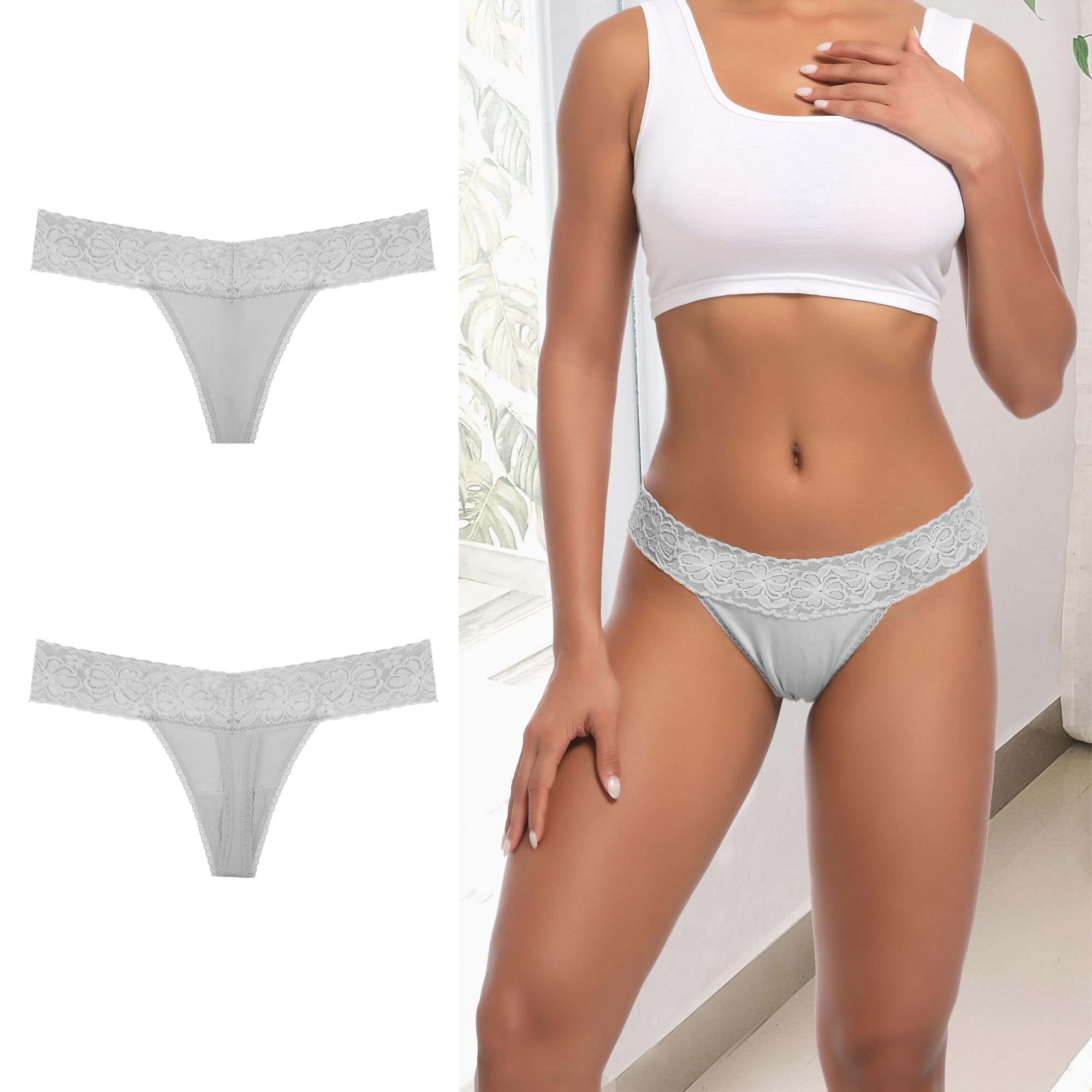 10 Pack Seamless Lace Thongs for Women - Plus Size Breathable Cotton Underwear - Low Rise T-Back No Show Panties - Perfect for Everyday Wear, Yoga & Special Occasions