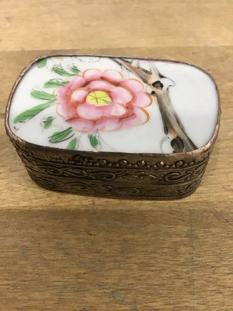 Elegant Pewter & Rose Gold Trinket Box - Perfect for Jewelry Storage, Keepsakes & Home Decor | Gift Idea for Women & Brides