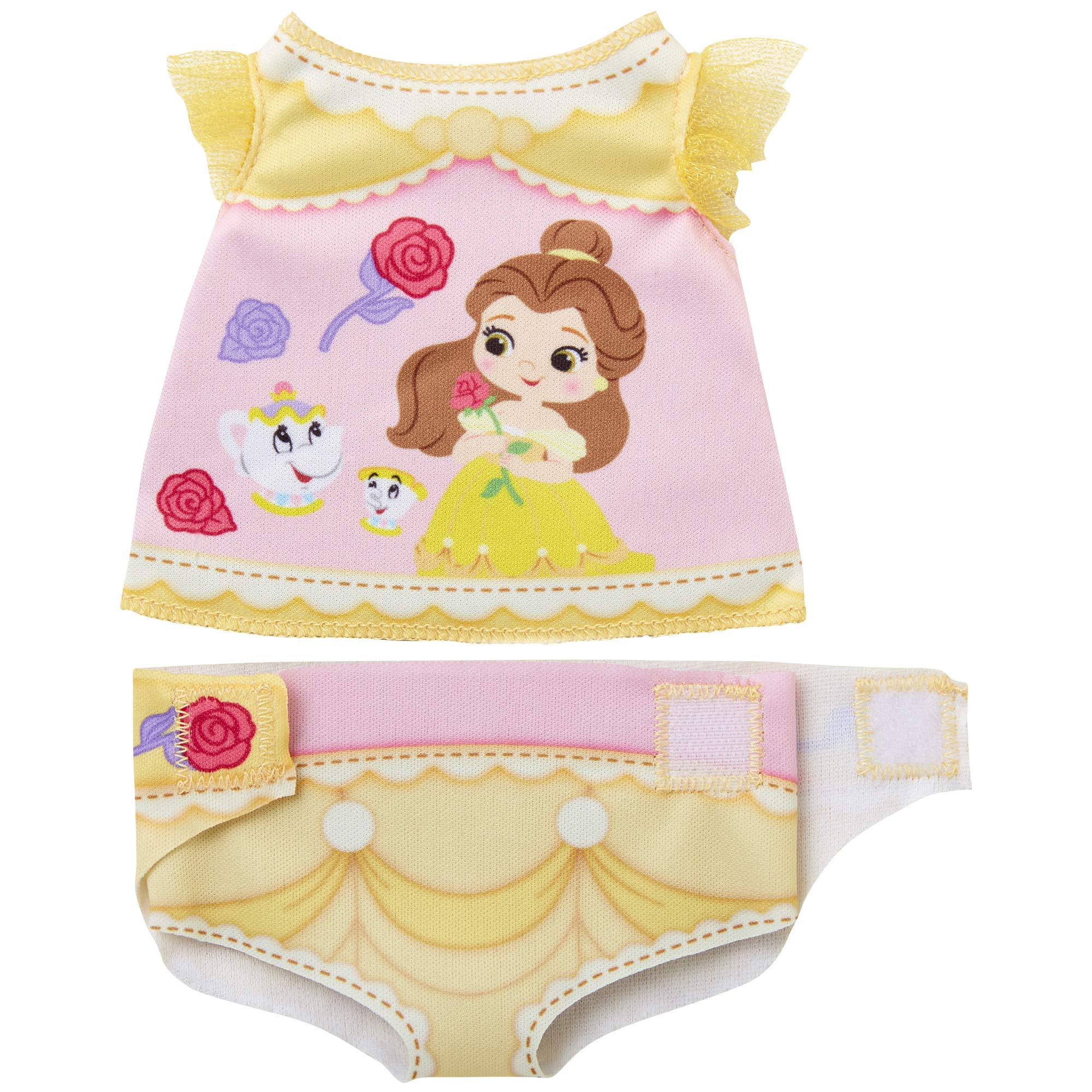 Disney Princess Belle Diaper Accessory Pack for Baby Girls - Nursery Essentials with Bib, Headband & More - Perfect for Disney Themed Baby Showers & Nursery Decor