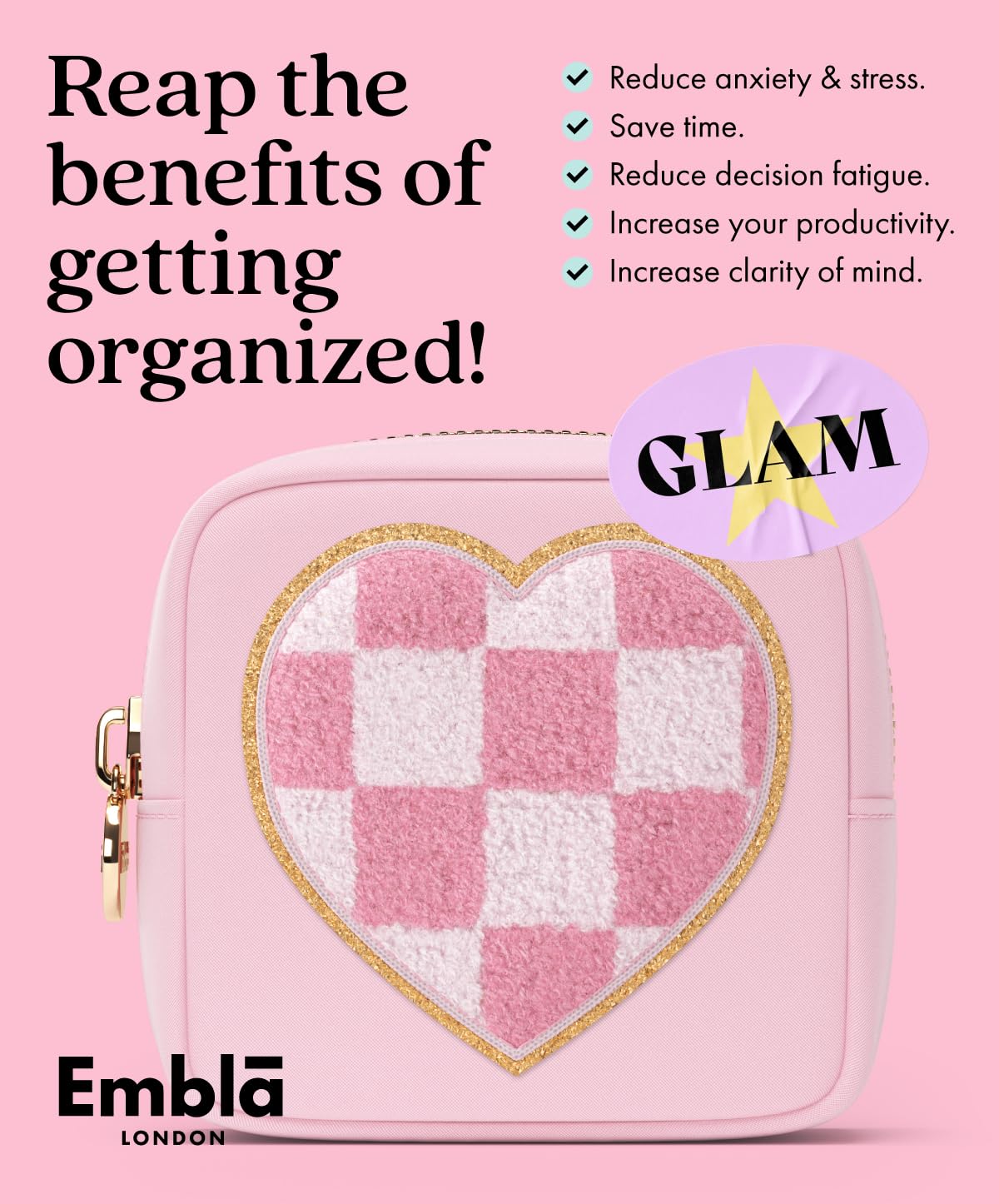Valentine's Day Makeup Bag for Women - Cute Flamingo Print Travel Cosmetics Pouch & Toiletry Organizer, Nylon Zippered Cosmetic Case - Perfect for Travel, Gym, or Daily Makeup Storage | Valentine Gift Idea for Her