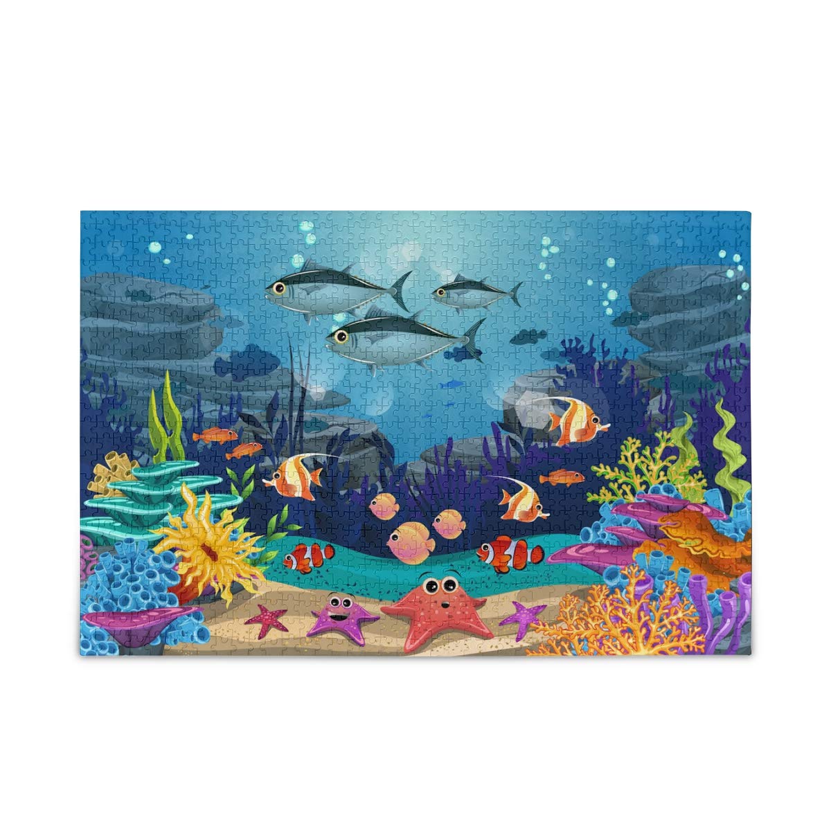 500-Piece Underwater Marine Life Jigsaw Puzzle for Adults & Kids - Colorful, Challenging Wooden Puzzle with Storage Bag - Perfect for Family Game Night, Stress Relief & Home Decor