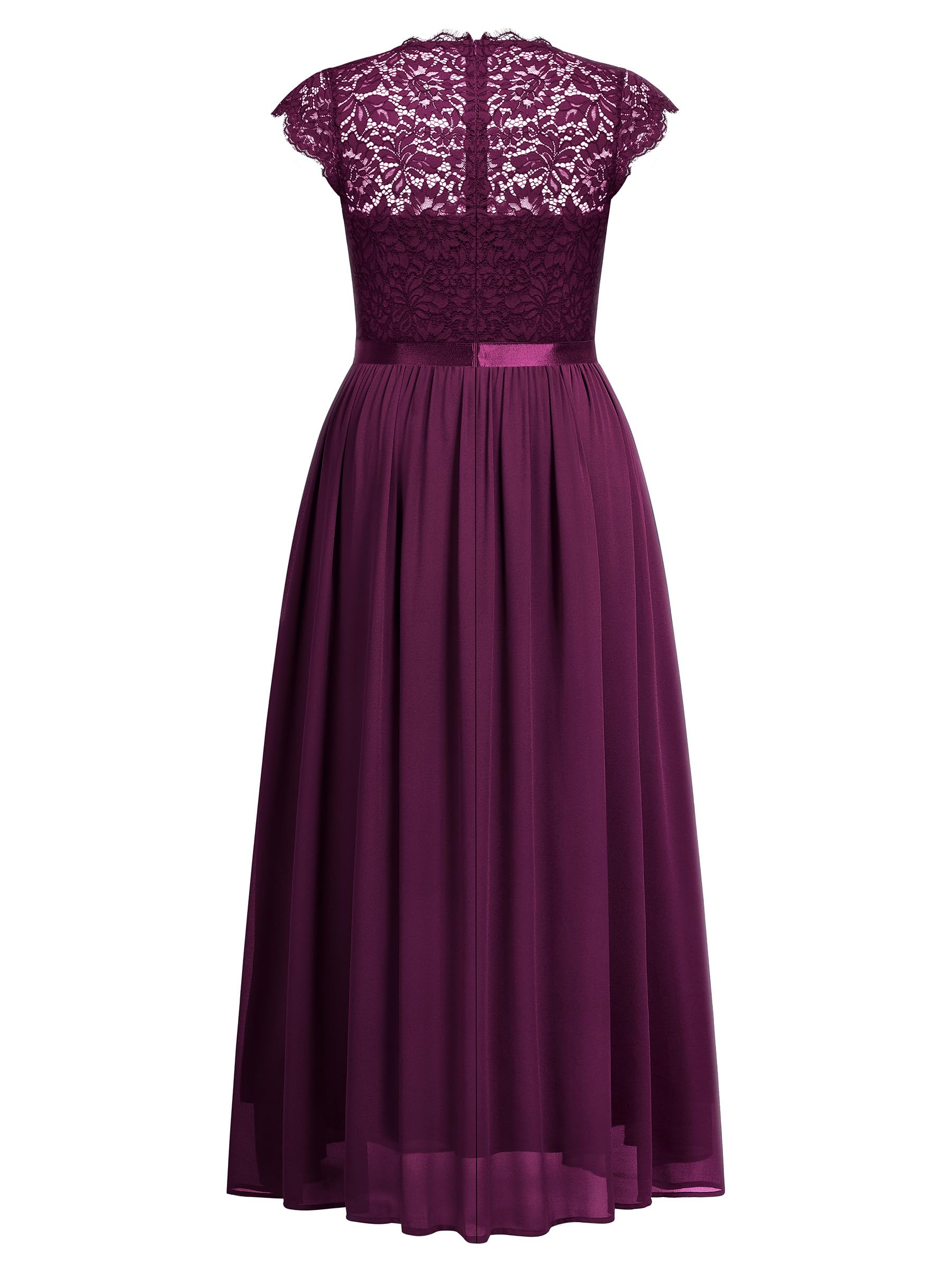 Elegant Floral Lace Plus Size Maxi Dress for Women - Formal Bridesmaid & Party Gown - Perfect for Weddings, Prom, Evening Events & Special Occasions