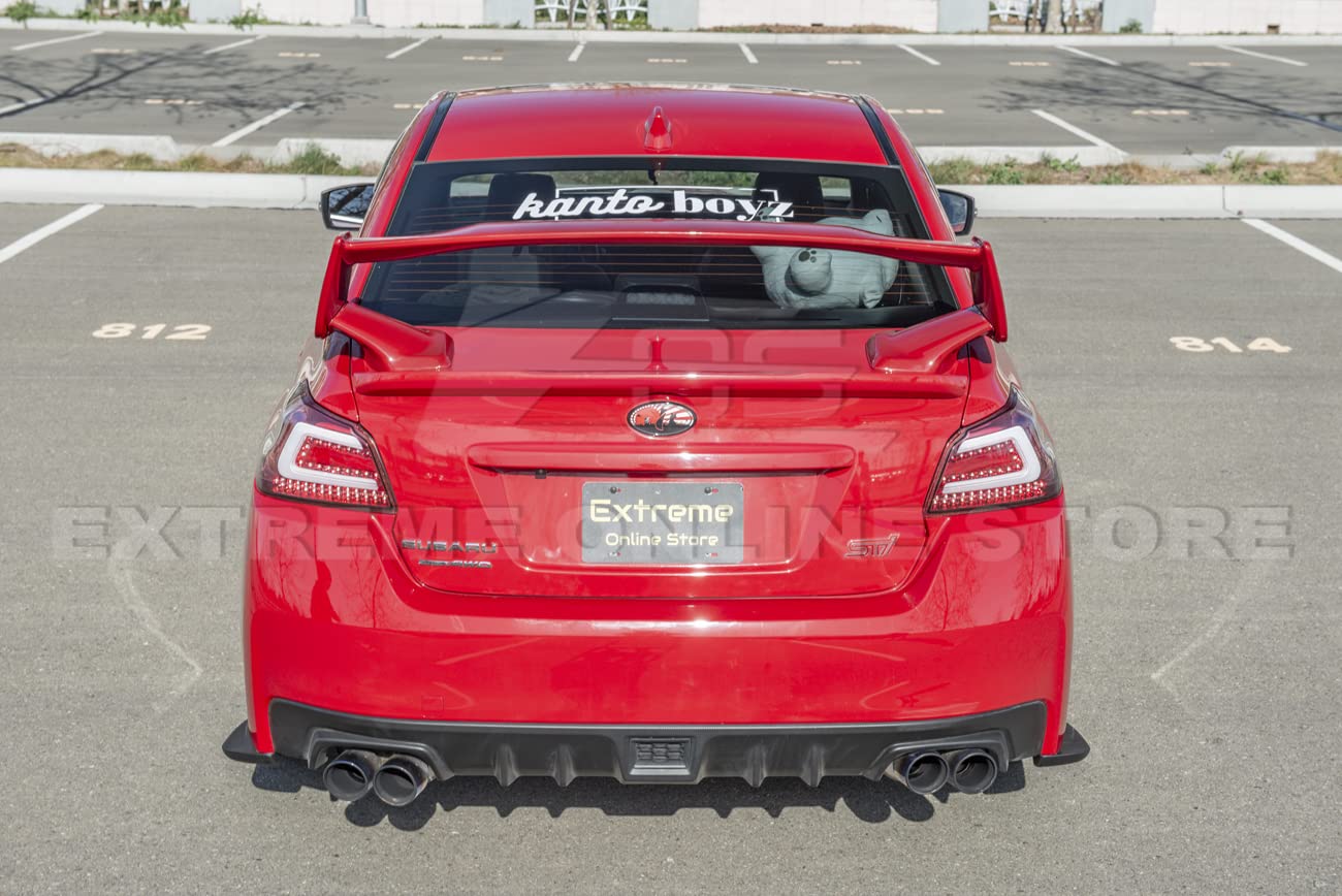 Replacement Rear Bumper Lower Lip Splitter for 2015-2021 Subaru WRX STi | JDM Charge-Speed Style Polyurethane Apron Pair (Matte Black) | Enhance Aerodynamics & Sporty Look for Street Racing & Car Shows