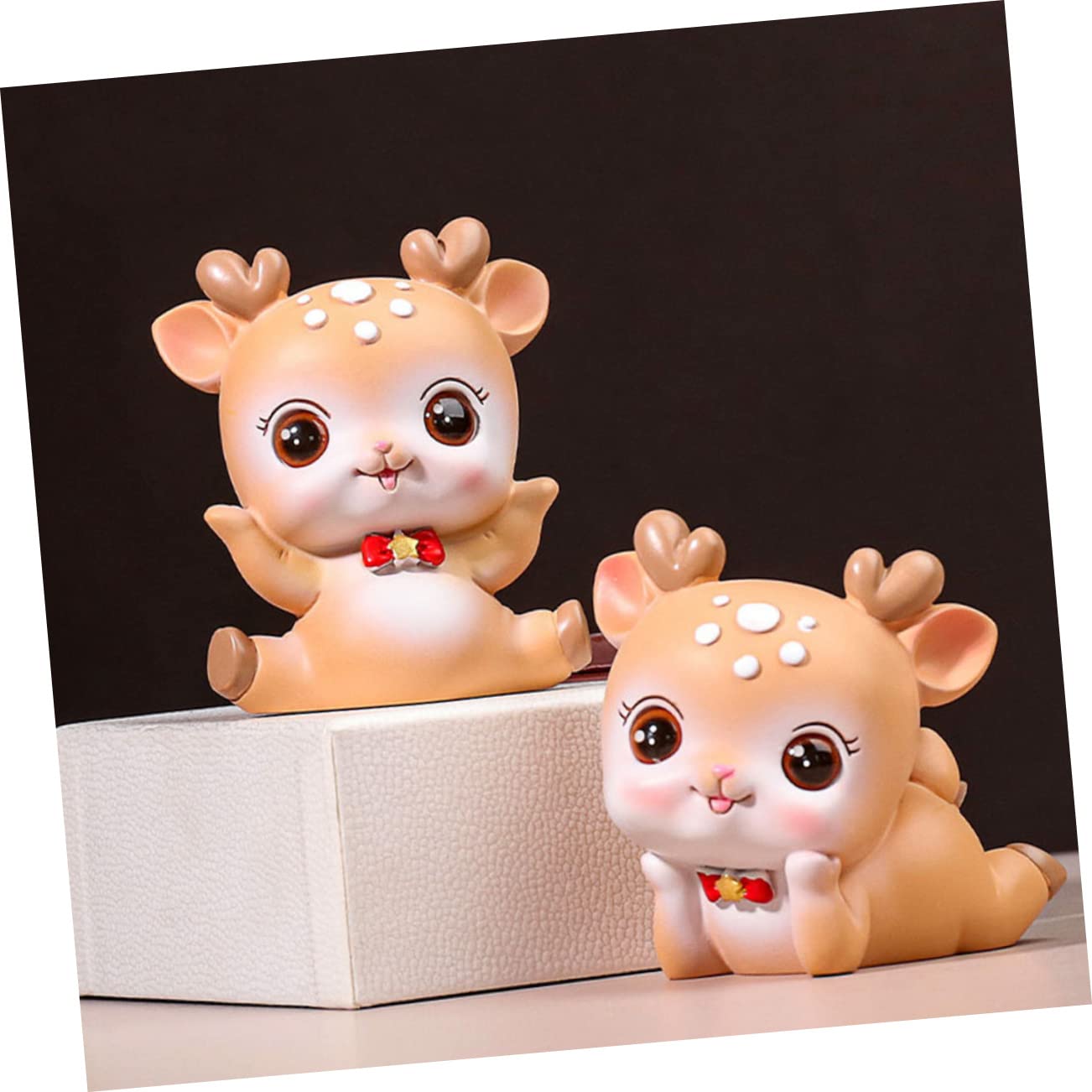Balacoo 8-Piece Cute Deer Figurine Set - Brown Resin Animal Toys for Kids, Children's Room Decor, Educational Number Learning Toys | Perfect for Nursery Decor, Birthday Gifts & Playroom Display