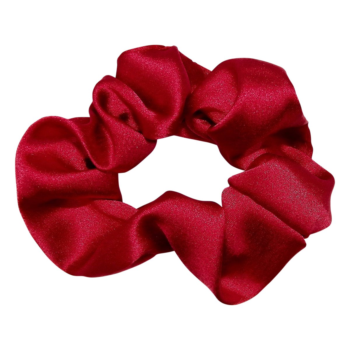 Lightweight Satin Scrunchies for Women - 5 Pack Hair Ties (Red) - Perfect for Workouts, Yoga, and Everyday Hair Styling