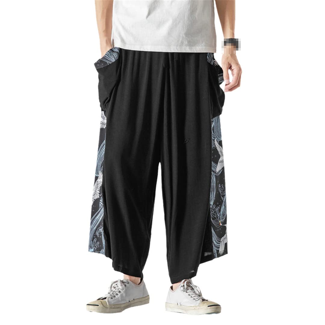 Eermoss Men's Jogging Sweatpants with Side Pockets - Comfortable Harem Pants for Running, Workout & Lounge - Stylish Patchwork Casual Trousers for Men - Perfect for Gym, Travel & Everyday Wear