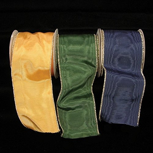 Hunter Green Symphony Edge Wired Craft Ribbon - 3 Inch x 22 Yards Bulk Roll for Gift Wrapping, DIY Scrapbooking, Floral Arrangements & Party Decorations