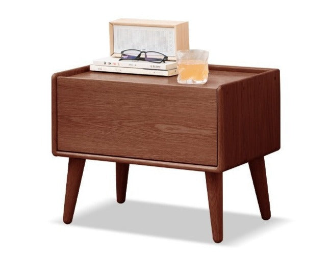 Solid Oak Wood Nightstand with Built-in USB Outlet - Perfect for Bedroom, Living Room, or Office Use