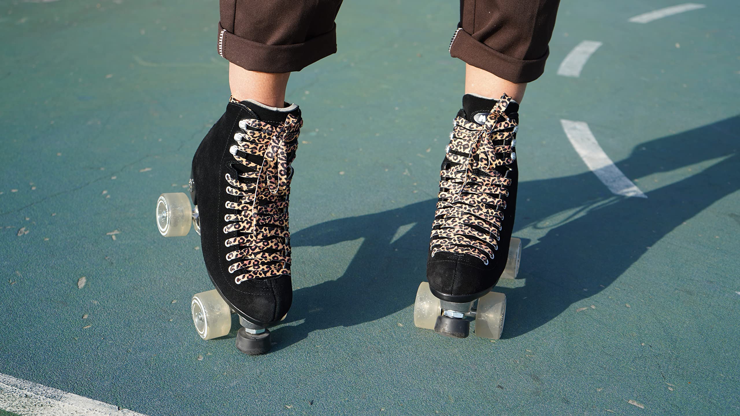 Moxi Panther Roller Skates for Women - Black Suede Retro Roller Skates with Comfortable Padding | Perfect for Outdoor Skating, Roller Rinks & Fitness