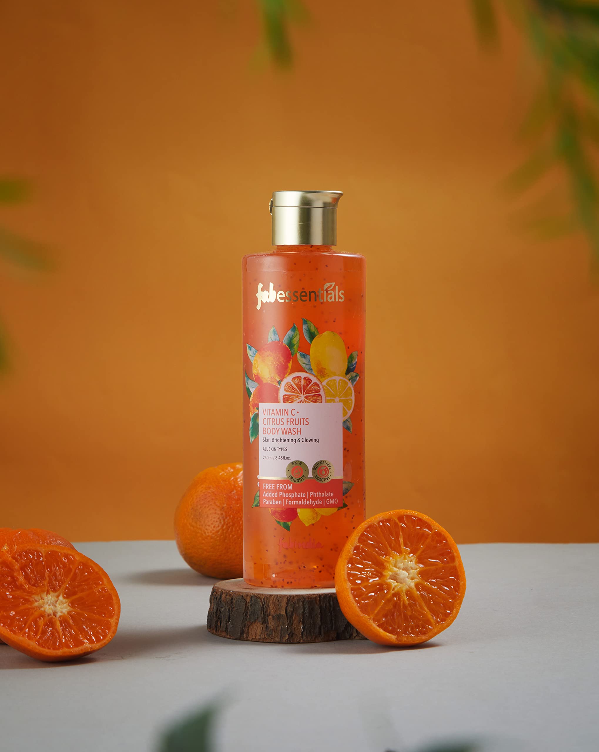 Fabessentials Vitamin C Citrus Fruits Body Wash - 250ml | Orange Oil, Lemon, Amla & Apricot Seed | Deep Cleansing, Energizing, Brightening & Radiant Glow | Moisturizing Body Lotion for Dry Skin | Perfect for Morning Shower & Post-Workout Refreshment