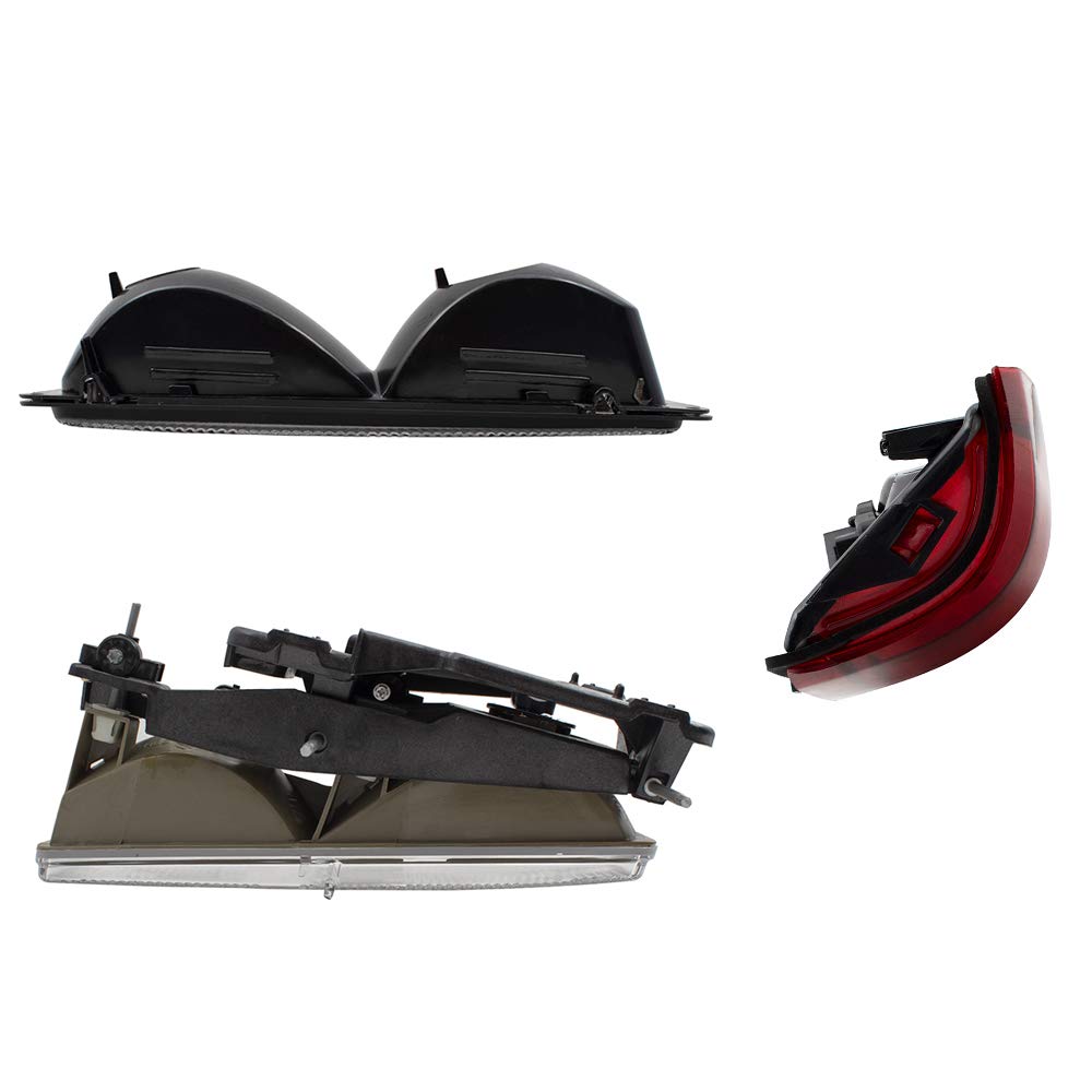 Brock Replacement 6-Piece Headlight & Taillight Kit - Compatible with 15034929, 15034930, 5977867, 5977868 - High-Performance Composite Headlights, Tail Lights & Front Signal Markers - Perfect for Truck & SUV Upgrades, Night Driving Safety
