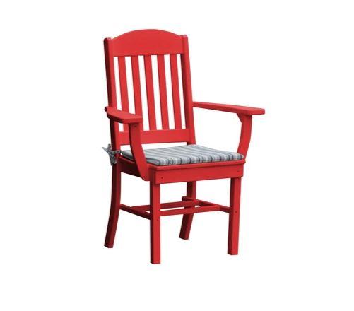 A & L Furniture Classic Dining Chair with Arms - Sturdy Wooden Dining Room Chair for Kitchen, Restaurant, and Home Decor