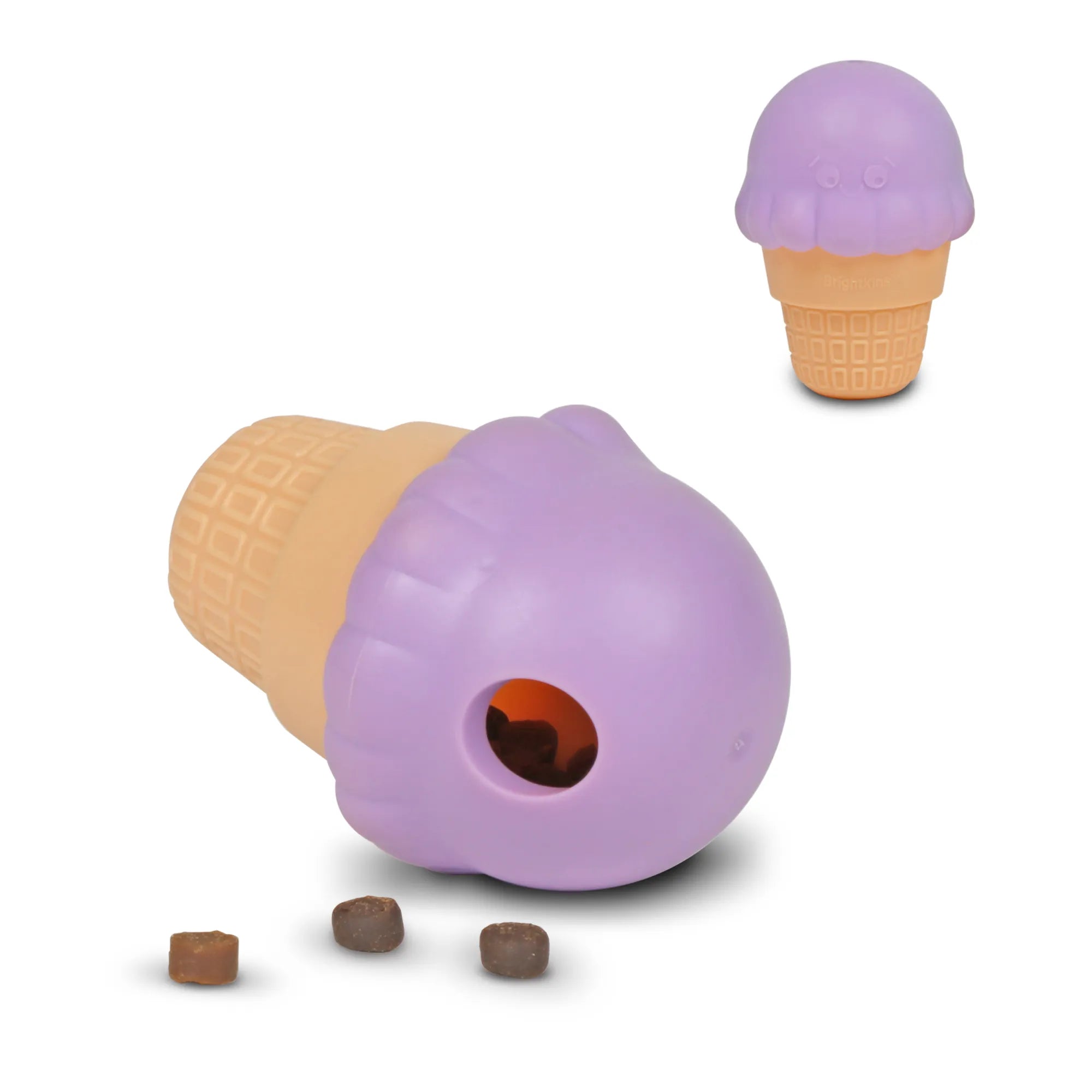 Brightkins Dog Toy Ice Cream Treat Dispenser - Interactive Treat Dispensing Toy for Small & Medium Dogs - Fun Training Reward Toy for Indoor & Outdoor Play