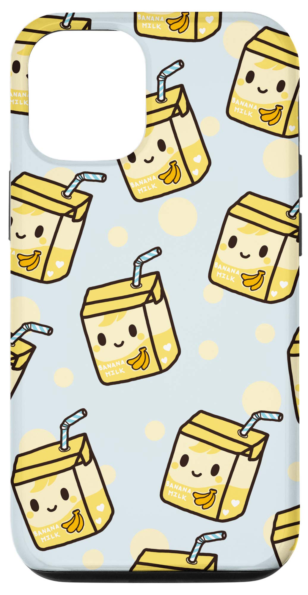 iPhone 12/12 Pro Cute Kawaii Banana Milk Carton Phone Case - Trendy Asian Food Inspired Protective Cover for Girls & Teens - Perfect for School, Work & Daily Use
