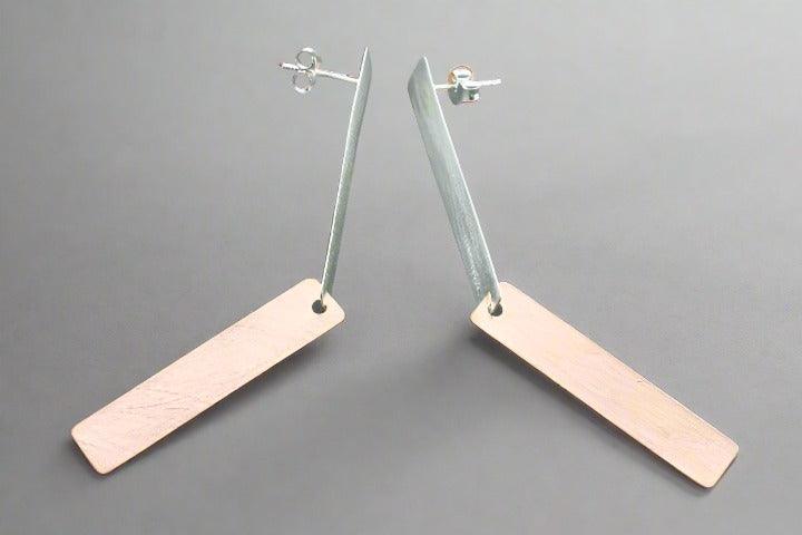 2-Pack Long Drop Earrings for Women - Elegant Silver & Rose Gold Dangle Earrings - Perfect for Parties, Weddings & Everyday Wear