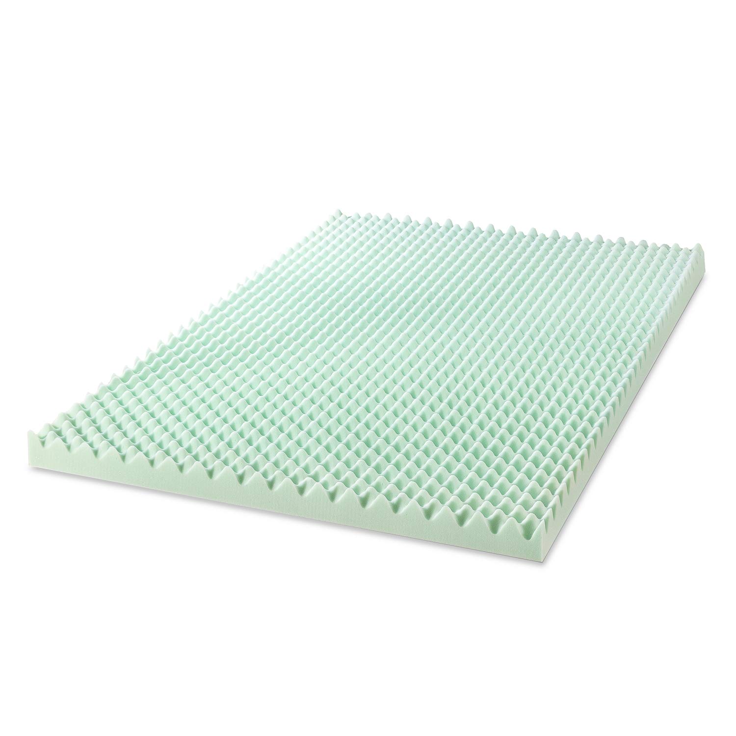 4 Inch Egg Crate Memory Foam Mattress Topper with Aloe Infusion - CertiPUR-US Certified, Cooling Comfort for Short Queen Beds | Perfect for Guest Rooms, Dorms & RV Sleeping