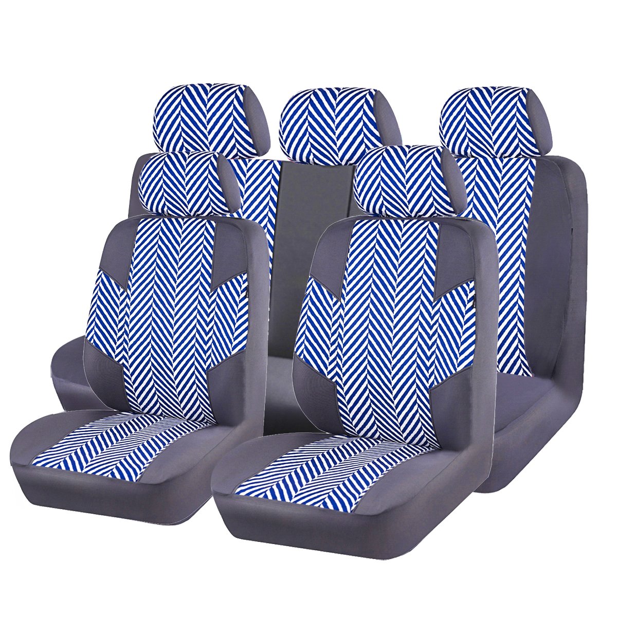 Premium Universal Fit Linen Car Seat Covers for SUVs, Trucks, Sedans & Vans - Airbag Compatible with Opening Holes (Charcoal Grey & Navy Blue) | Durable, Breathable & Stylish Protection for Daily Commute, Road Trips & Family Travel
