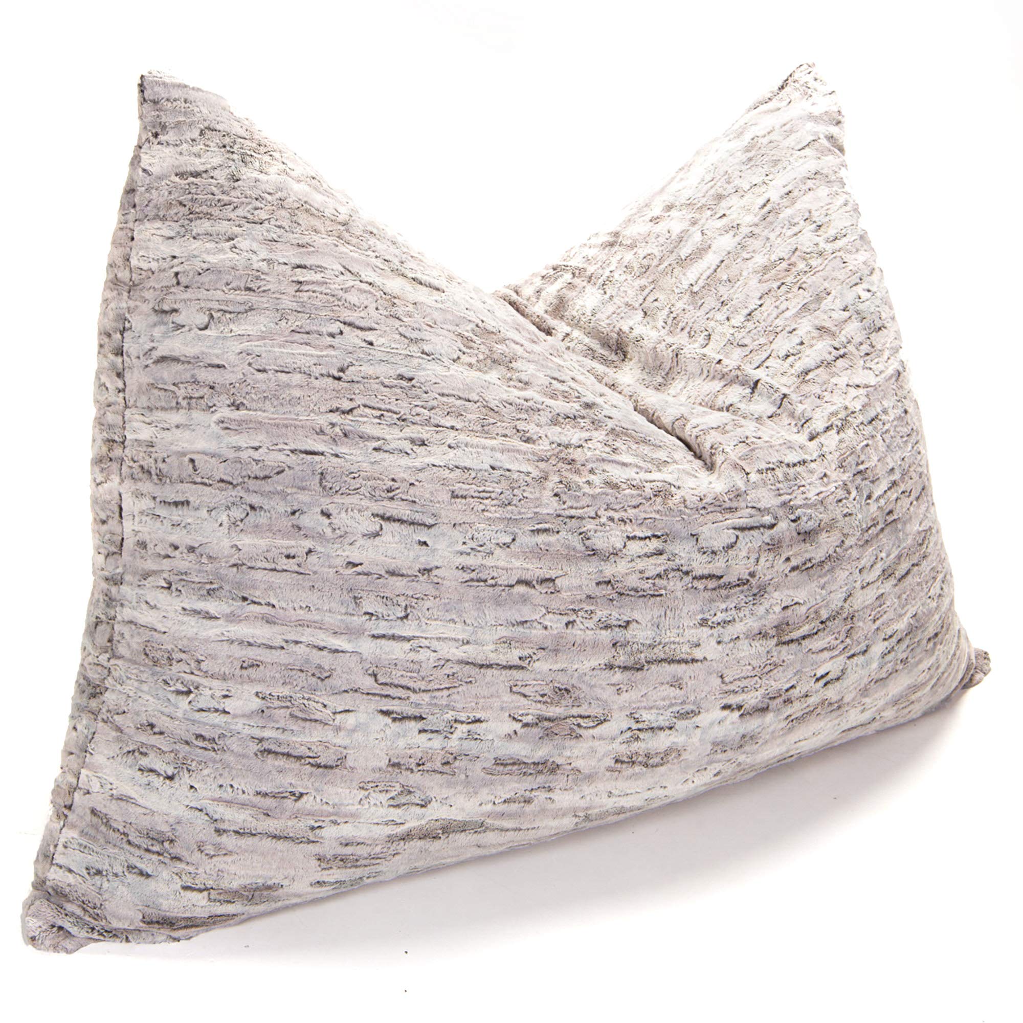 Premium 5.5ft Jaxx Bean Bag Chair with Luxe Silver Fox Fur - Ultra Soft Large Bean Bag for Adults & Teens - Perfect for Living Room, Game Room, Dorm & Relaxation