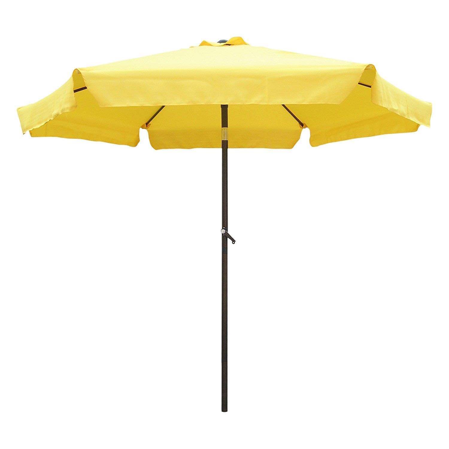 8FT Black Aluminum Outdoor Patio Umbrella - Heavy Duty Cantilever Market Umbrella for Poolside, Garden, Deck & Backyard - International Caravan Furniture Collection