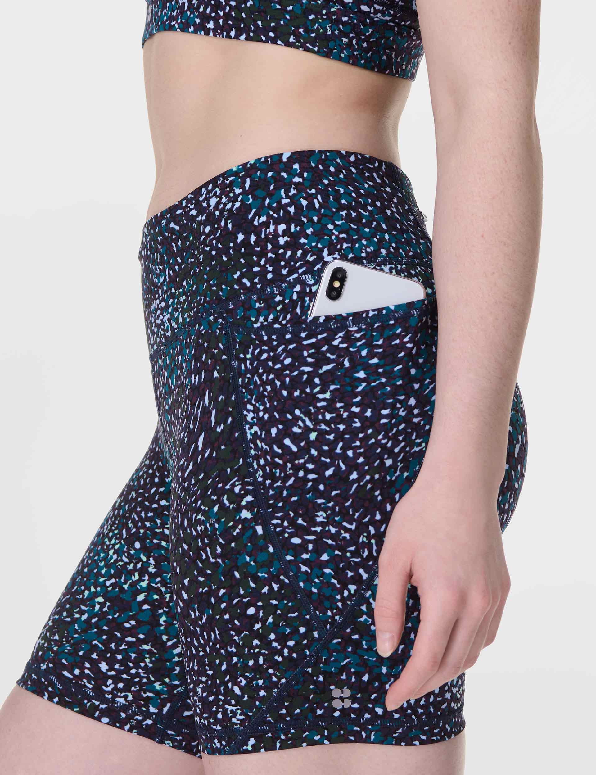Power 6 Cycling Shorts - Blue Aurora Print | High-Performance Bike Shorts for Men & Women | Perfect for Road Cycling, Mountain Biking & Indoor Training